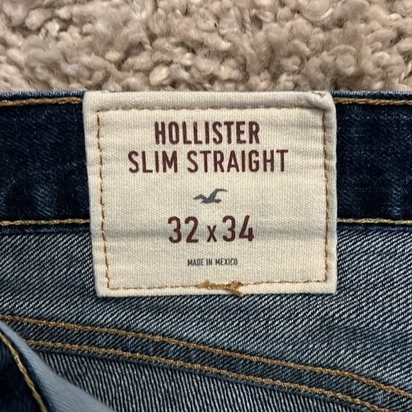 Hollister Slim Straight Dark Wash Mens Jeans - Picture 4 of 5